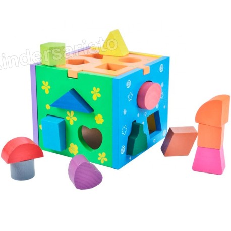 Alcancía cubo de figuras geométricas (Thirteen hole)