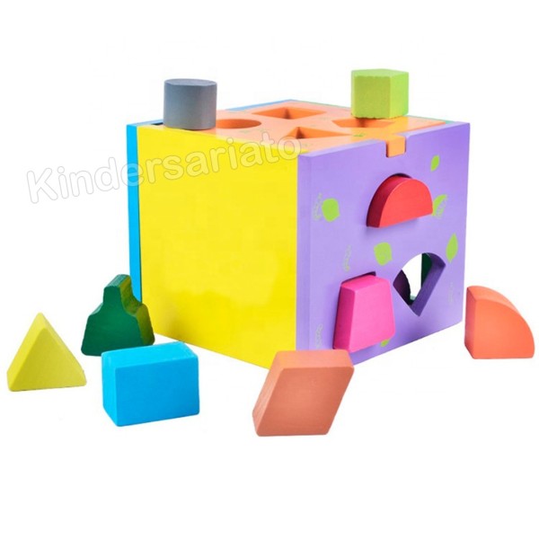 Alcancía cubo de figuras geométricas (Thirteen hole)