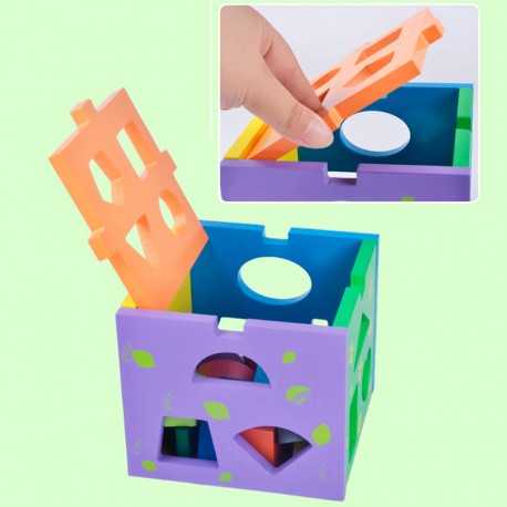 Alcancía cubo de figuras geométricas (Thirteen hole)