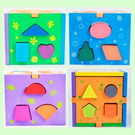 Alcancía cubo de figuras geométricas (Thirteen hole)