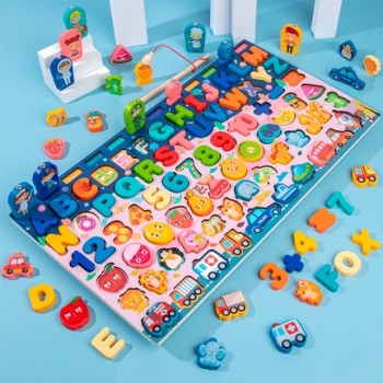 Tablero digital 10 en 1 (Wooden alphabet number puzzle) 2