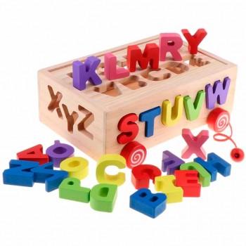 Carro encajable abecedario (Wooden box pulling toy car) 2