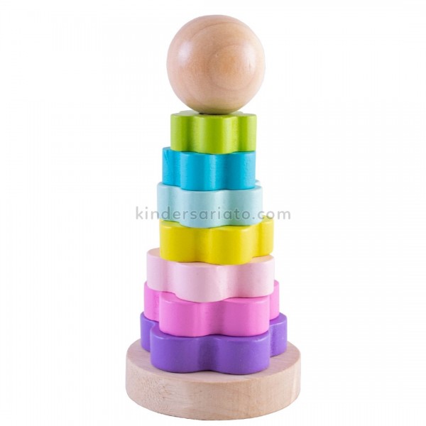 Torre apilable, anillos de colores (Rainbow tower)