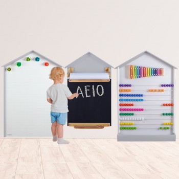Paneles Homeschooling (Ábaco, porta rollo, pizarra imán)
