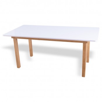 Mesa preescolar de madera (120 x 60 cm.) Blanca