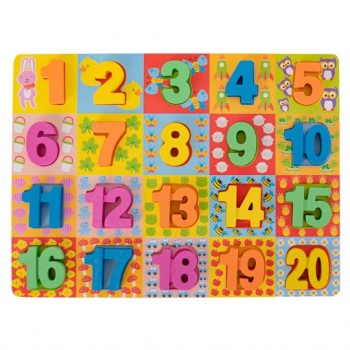 Encajable números en alto relieve x 20 piezas (1 - 20) 2