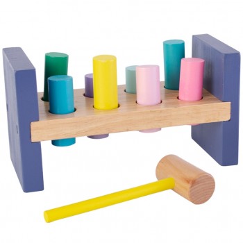 Banca de martillar - Juguete de madera con mazo, madera de haya natural, desarrolla habilidades motoras finas
