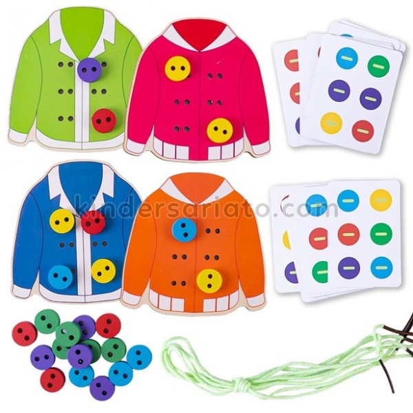 Botones de ropa - juego Montessori para enhebrar y coser