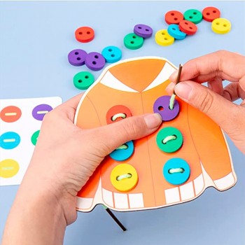 Botones de ropa - juego Montessori para enhebrar y coser 2