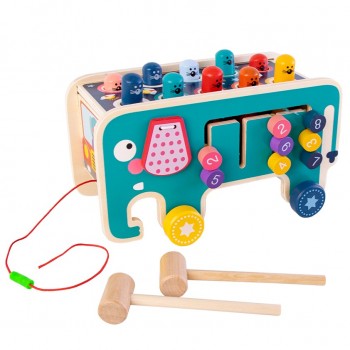 Banca de martillar elefante - juego de encaje, motricidad, coordinación ojo-mano