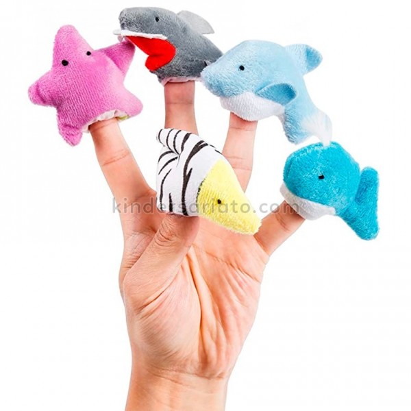Títeres de dedo - Animales acuáticos (10 piezas)