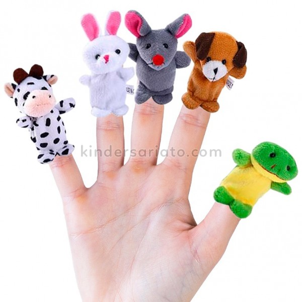 Títeres de dedo - Animales domésticos (8 piezas)