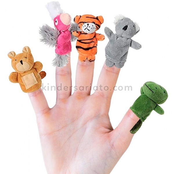 Títeres de dedo - Animales salvajes (10 piezas)