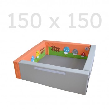 Piscina de pelotas Naranja (150 x 150 cm)