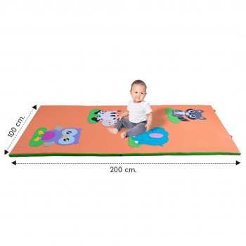 Relaxdays Alfombra Juego Niños con Animales, Colchoneta Gateo