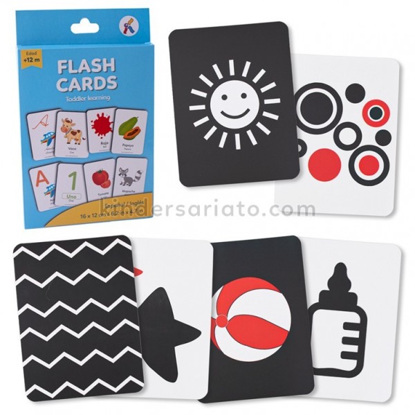 Flashcards bebés alto contraste (blanco, rojo y negro)