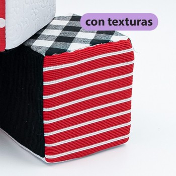 Dados suaves para apilar para bebés x 3 (Blanco, rojo y... 2