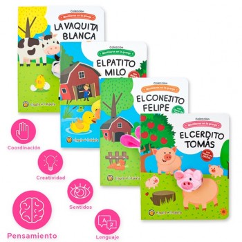 Set de 4 libros con títeres de dedo pasta dura 2