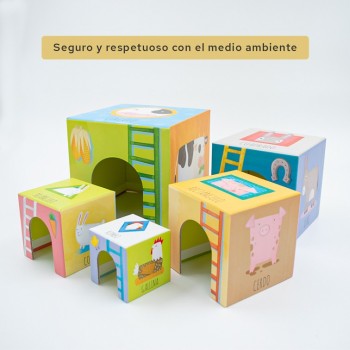 Libro puzle cubo animales de la granja 2