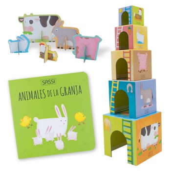 Libro puzle cubo animales de la granja