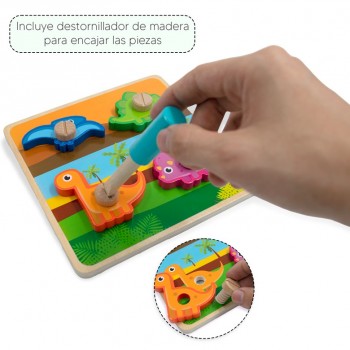Tablero para atornillar dinosaurios 2