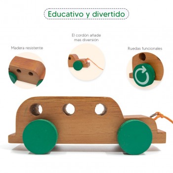 Carrito de arrastre en madera clásico 2