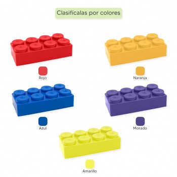 GENERICO Mesa Lego Didactica Bloques Construccion 200 Piezas 2 Sillas