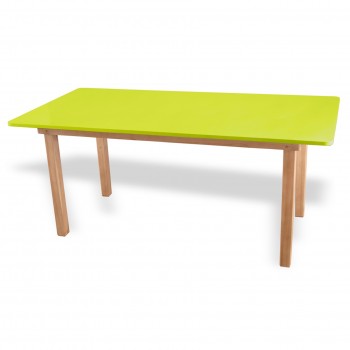 Mesa preescolar de madera (120 x 60 cm.) Verde limón
