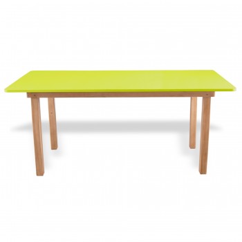 Mesa preescolar de madera (120 x 60 cm.) Verde limón 2