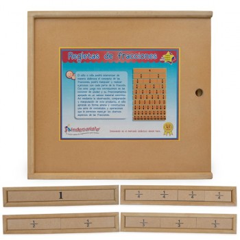 Regletas de fracciones en madera