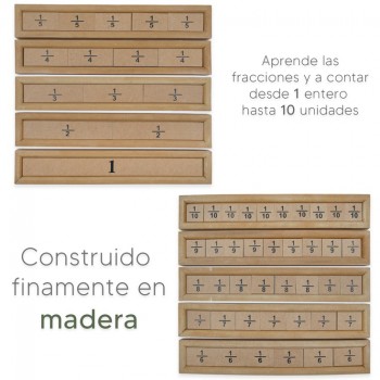 Regletas de fracciones en madera 2