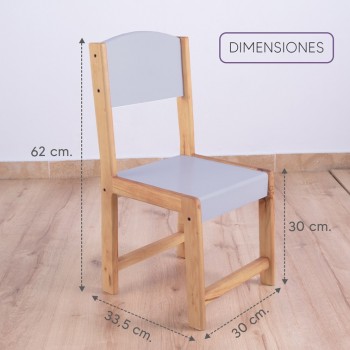 Silla preescolar de madera -  Gris 2