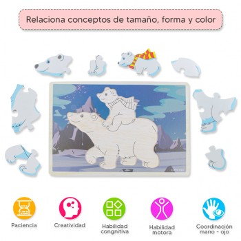 Rompecabezas alto relieve - Oso polar 2