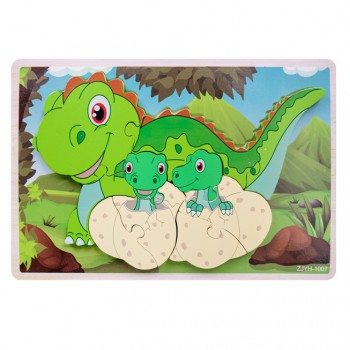 Rompecabezas alto relieve - Dino bebes