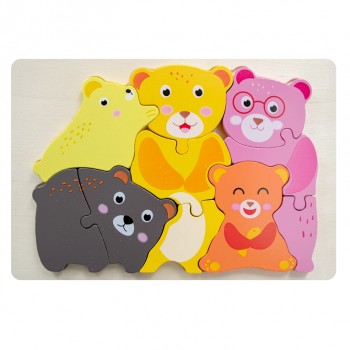 Rompecabezas alto relieve - Familia osos