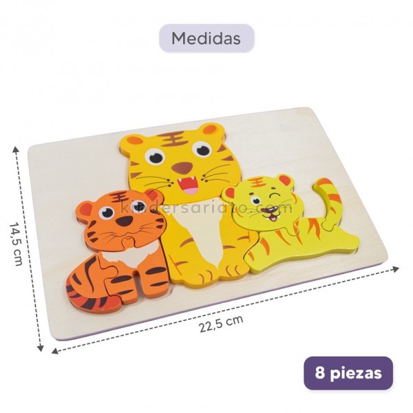 Paquete de 6 rompecabezas de animales en 3D para niños de 3, 4, 5