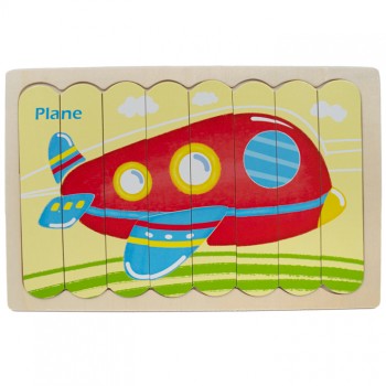 Rompecabezas palitos de helado - Volqueta y avión