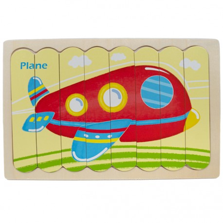 Rompecabezas palitos de helado - Volqueta y avión