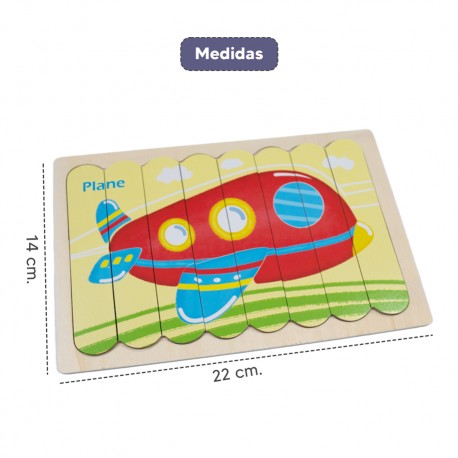 Rompecabezas palitos de helado - Volqueta y avión