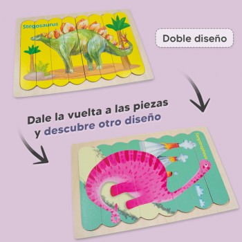 Rompecabezas palitos de helado - Stegosaurus y Tanystropheus 2