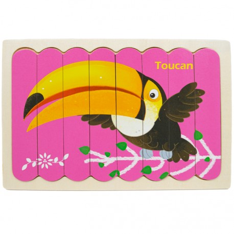 Rompecabezas palitos de helado - Oso y Tucán