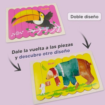 Rompecabezas palitos de helado - Oso y Tucán 2
