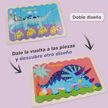 Rompecabezas palitos de helado - Triceratops y Diplodocus 2