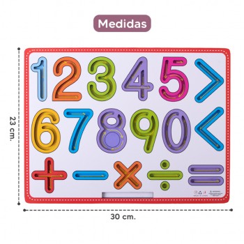 Tablero de números con palito de madera 2