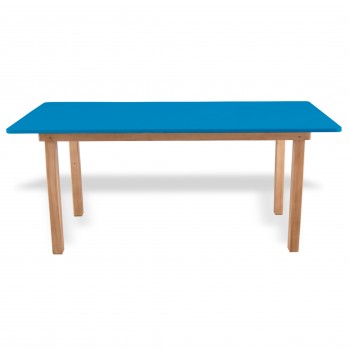 Mesa preescolar de madera (120 x 60 cm.) Azul 2