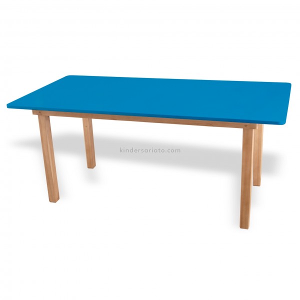 Mesa preescolar de madera - color azul