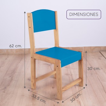 Silla preescolar de madera - Azul 2