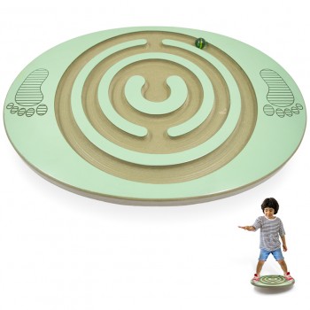 Monobalancín de madera con laberinto en espiral