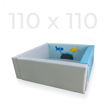 Piscina de pelotas con peces (110 x 110 cm)