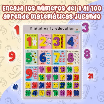 Encajable de números alto relieve del 1 al 100 2